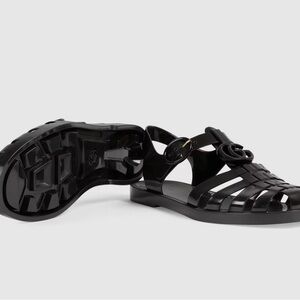 Gucci Black Woven Sandals